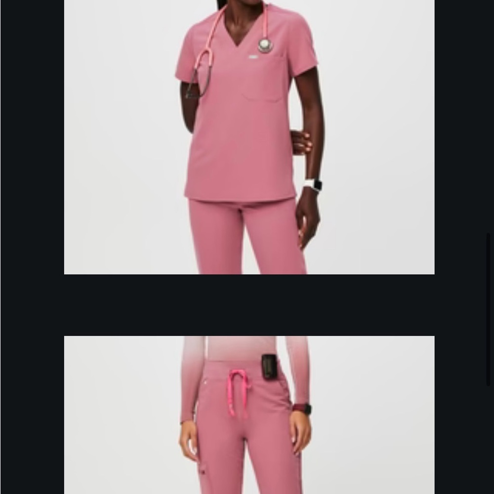 Unbranded Dusty Rose Women's Scrub Top and Pants Set
